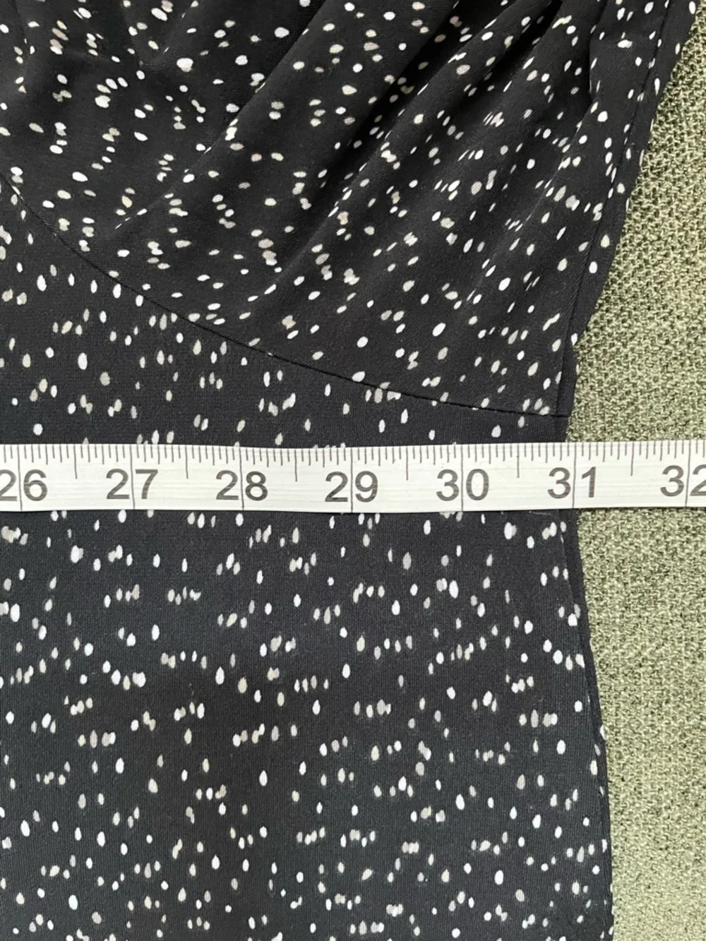 NWT Ulla Popken Stretch Black Dotted  Long Sleeve V Neck Mini Dress Top Coverup - Picture 9 of 10